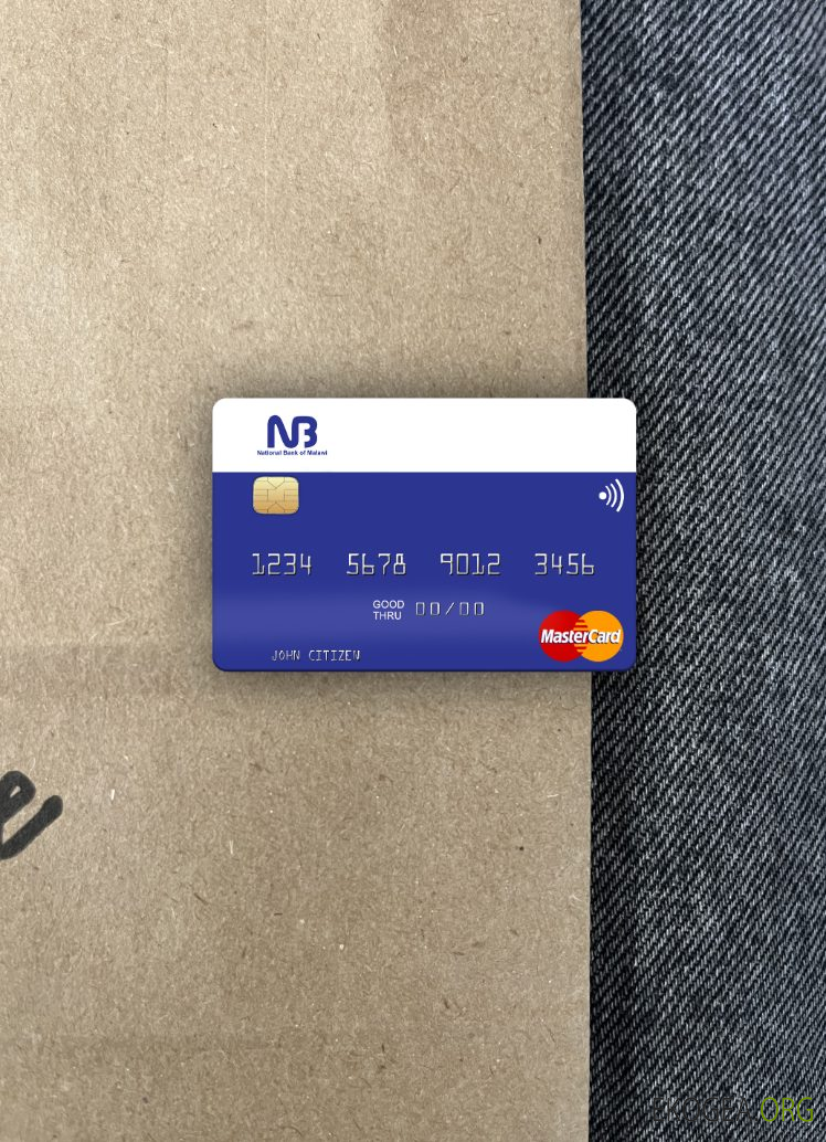 Malawi Banque nationale du Malawi mastercard photolook recto